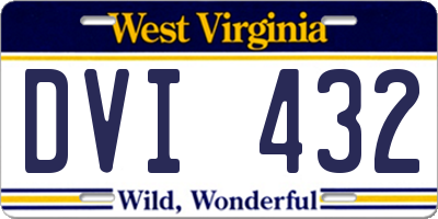 WV license plate DVI432