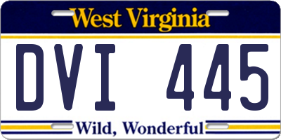 WV license plate DVI445