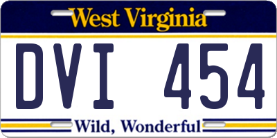 WV license plate DVI454