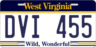 WV license plate DVI455