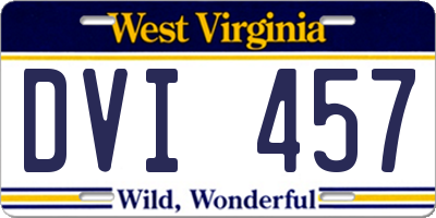 WV license plate DVI457
