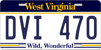 WV license plate DVI470