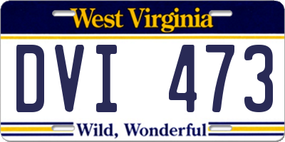 WV license plate DVI473