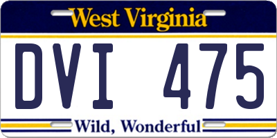 WV license plate DVI475