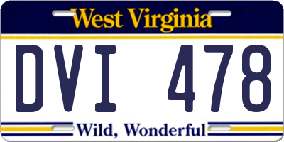 WV license plate DVI478
