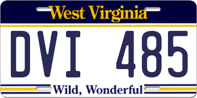 WV license plate DVI485