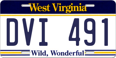 WV license plate DVI491