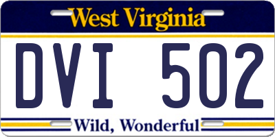 WV license plate DVI502