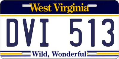 WV license plate DVI513
