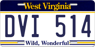 WV license plate DVI514