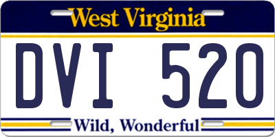 WV license plate DVI520
