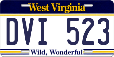 WV license plate DVI523
