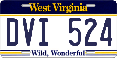 WV license plate DVI524