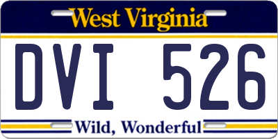 WV license plate DVI526