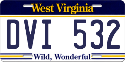 WV license plate DVI532