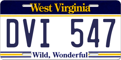 WV license plate DVI547