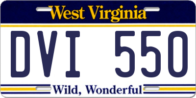 WV license plate DVI550