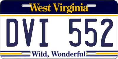 WV license plate DVI552