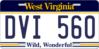 WV license plate DVI560