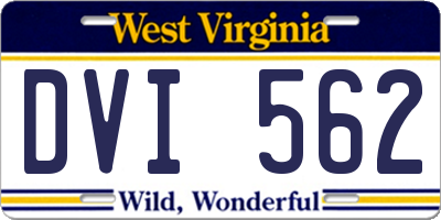 WV license plate DVI562