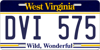 WV license plate DVI575