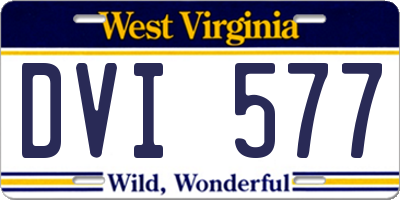 WV license plate DVI577