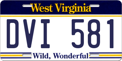 WV license plate DVI581