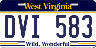 WV license plate DVI583