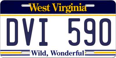WV license plate DVI590