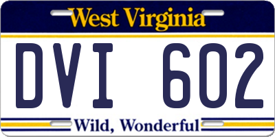 WV license plate DVI602