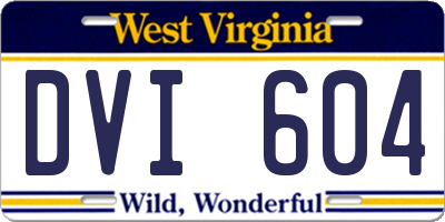 WV license plate DVI604