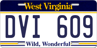 WV license plate DVI609