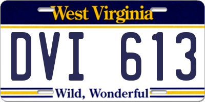 WV license plate DVI613