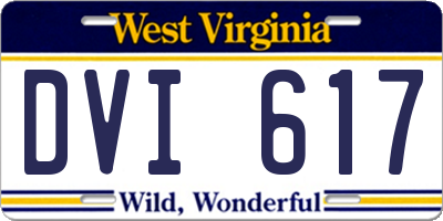 WV license plate DVI617