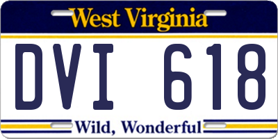 WV license plate DVI618