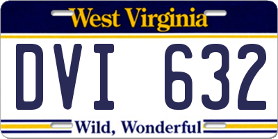 WV license plate DVI632