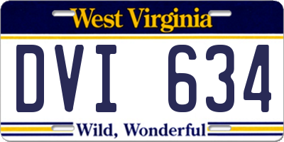 WV license plate DVI634