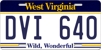 WV license plate DVI640