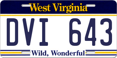 WV license plate DVI643