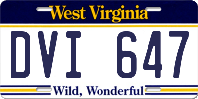 WV license plate DVI647