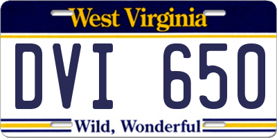 WV license plate DVI650