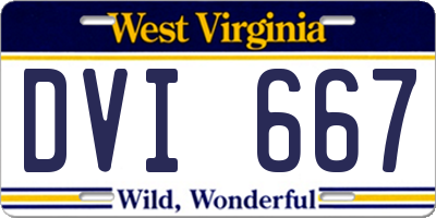 WV license plate DVI667