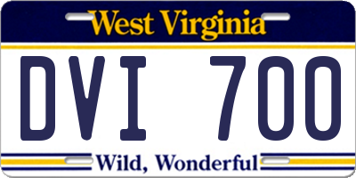 WV license plate DVI700