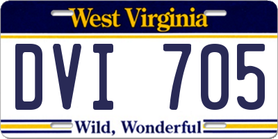 WV license plate DVI705