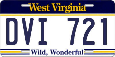 WV license plate DVI721