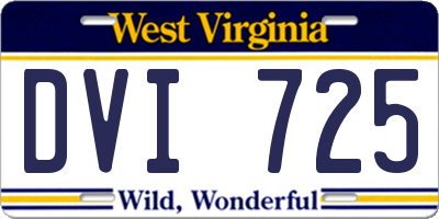 WV license plate DVI725