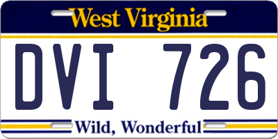 WV license plate DVI726