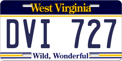 WV license plate DVI727