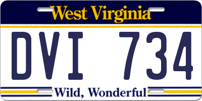 WV license plate DVI734