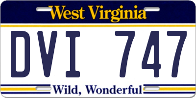 WV license plate DVI747